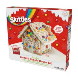 画像1: お菓子の家 スキットルズで飾ろう！ Skittles ホリデー コンフェッティ クッキー ハウスキット  567g