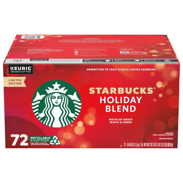 Starbucks ホリデーブレンド スターバックス キューリグ  ミディアムロースト K-Cup 72pods