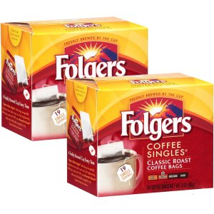 画像: キャンプ、アウトドアに便利なティバッグタイプ！Folgers フォルジャーズ　コーヒーシングル クラシックロースト　2箱