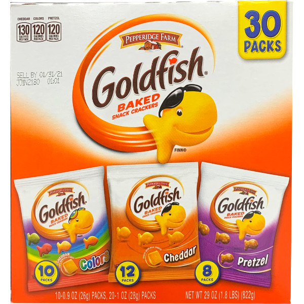 Pepperidge Farm ペパリッジファーム ゴールドフィッシュ クラッシク ミックス クラッカー バラエティボックス　30袋入り