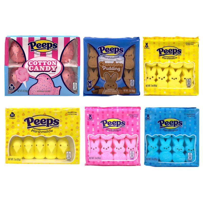 Peeps ピープス ブルーうさぎマシュマロ８個入り・すいか味合計３箱 - 菓子