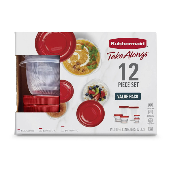 画像2: 回して開けるから便利！Rubbermaid ラバーメイド  テイクアロング 食品保存容器 ６個セット (合計12ピース）